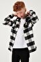 Hooded Double Pocket Plaid Lumberjack Shirt Boy's Shirt Cf25W81787 - 4