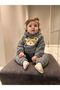 Winter Teddy Bear Patterned Welsoft Luxury Baby Set with Plush Pocket Hood
