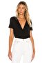 Women's Short Sleeve V-Neck Silk Jersey Bodysuit