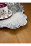 Linen Linen Silver Color Stylish Zigzag Embroidery Embroidered 6 Pieces Cocktail Presentation Napkins - 3