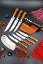 Wooden Kitchen Meat Bread Vegetable Knife & Pita Onion Knife & Sharpening Tool 9-Piece Dowry Set