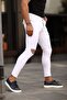 White Ripped Model Lycra Skinny Leg Trousers - 3