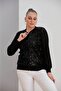 Flexible Knitted Bomber Jacket with Front Sequin Zipper - 3