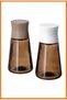 Halvtom Salt Shaker Black Pepper Glass 12 Cm 2 Pieces Brown
