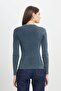 Slim Fit Slim Fit Crew Neck Dark Blue T-Shirt - 5