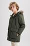 Boy's Hooded Water Repellent Plush Lining Long Coat Coat A2259a823wn - 6