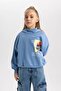 Girls Oversize Wide Fit Crew Neck Printed Sweatshirt A6514A823Au - 3