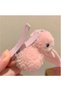 Set of 2 Fully Lined Plush Rabbit Children's Hair Clips Red - Baby Girl Clip-On Hair Clips - 2