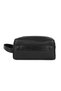 Men's Black Vegan Leather Personal Shaving Cosmetic Clutch Bag Travel Care Handbag - 6