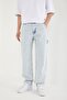 Men's Pocket Detailed Light Blue Baggy Trousers Jean - 2