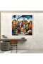 Glass Painting - Lively Pop Art Village - Village, Modern Art, Pop Art Inspired, Dynamic - 3