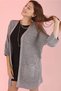 Oversize Women's Gray Long Pocket Knitwear Cardigan - 3