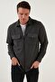 Double Pocket Zippered Slim Fit Winter Shirt Men's Shirt Cf21w112925 - 4