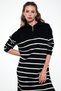 Striped Half-Zip Slit Knitwear Dress Dress 4615183 - 3