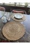 Wicker Placemat Bamboo Knitted Plate Set of 4 35x35cm - 3