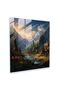Mountain Village Glass Painting - Village, Home Decoration, Glass Painting, Mountains