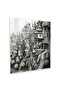 Whimsical Village Fine Line Glass Painting, Village, Whimsy, Modern Art