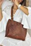 Single Compartment Black Women's Shoulder Bag - 100% Real Leather Handmade - 7