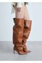 Leather Boots with Gathered Details - 2
