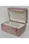 Wooden Velvet Lined Pearl and Guipure Decorated Chest Makeup Storage Gift Bundling Dowry Box - 3
