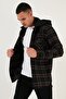 Plaid Regular Fit Removable Hooded Winter Shirt Men's SHIRT CF24W126985 - 4