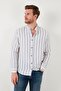 Band Collar Striped 100% Cotton Regular Fit Shirt Men's Shirt Cf23s126828 - 5