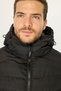 Men's Black-Anthracite Two-Color Hooded Water and Windproof Puffer Winter Coat - 5