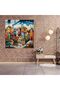 Glass Painting - Lively Pop Art Village - Village, Modern Art, Pop Art Inspired, Dynamic - 2