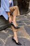 Goccila Women's Black Flat Heel Stiletto - 8