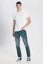Normal Waist Slim Fit Stone Men's Denim Trousers L70115858 Rider Jean Pants - 2
