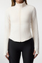 Ekru Fırçalı Soft Kumaş Baş Parmak Delikli Örme Spor Ceket/Sweatshirt THMAW25SK00001 - 3