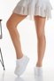 Women's White Linen Pearl Embroidered Wedding Dress Shoes - 2