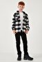 Hooded Double Pocket Plaid Lumberjack Shirt Boy's Shirt Cf25W81787 - 2