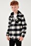 Hooded Double Pocket Plaid Lumberjack Shirt Boy's Shirt Cf25W81787 - 3