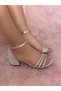 Three-Band Three-Band Stone Detailed Evening Dress Children's Heeled Shoes 03 - 6