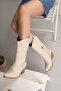 Women's Embroidered Beige Cowboy Boots