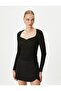 Heart Collar Ribbed Knitwear Sweater - Regular Fit - 3