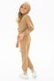 Hooded Long Sleeve Brown Color Girl's Tracksuit Set - 4