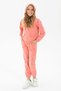Hooded Long Sleeve Powder Color Girl's Tracksuit Set - 5