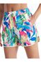 Patterned Women's Swim Shorts with Elastic Waistband - 3