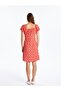 U-Neck Floral Short Sleeve Maternity Dress - 4