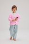 Girl's pink knitted cardigan & mom fit jean/trousers top and bottom set - 2 piece