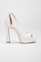 Women's Platform Single Band 12 Cm Special Production Coated Heel Mirror Sole White - 6