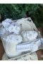 Luxury Design 4-Piece Mother Baby Newborn Maternity Set Crown Slippers Bandana Shoes with Pearls and Stones and Flowers - 2