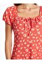 U-Neck Floral Short Sleeve Maternity Dress - 3