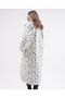 White Leopard Patterned Women's Fur Coat - Long and Loose - 6