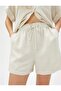 3sak40031pw 063 - Beige Women's Woven Short - 5