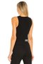 WOMEN'S BLACK ASYMMETRICAL CUT JERSEY Cropped TOP - 3
