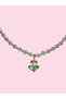 Tulip Charm Dainty Minimal Crystal & Pearl Necklace Y2K Steel (Choker Length 35cm + 8cm Extension Chain)