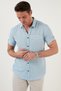100% Cotton Linen Look Slim Fit Short Sleeve Shirt Men's Shirt Cf21s111766 - 4